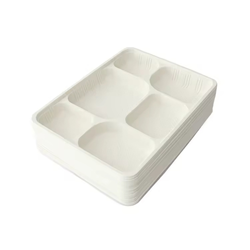 6-Compartments Corn Starch Lunch Tray