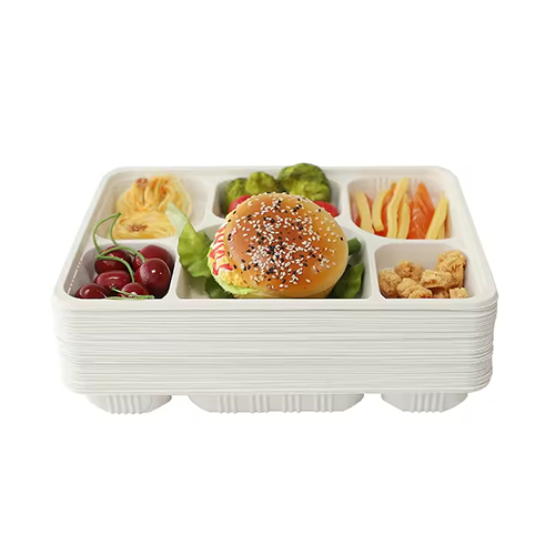 6-Compartments Corn Starch Lunch Tray