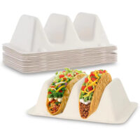 Biodegradable Sugarcane Bagasse Taco Box Tray