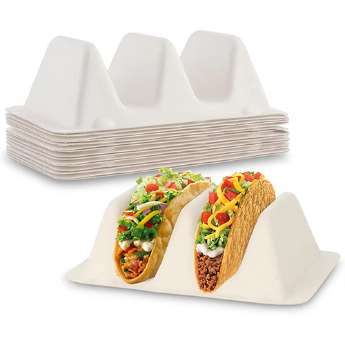 Biodegradable Sugarcane Bagasse Taco Box Tray