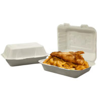Compostable Sugarcane Clamshell Box