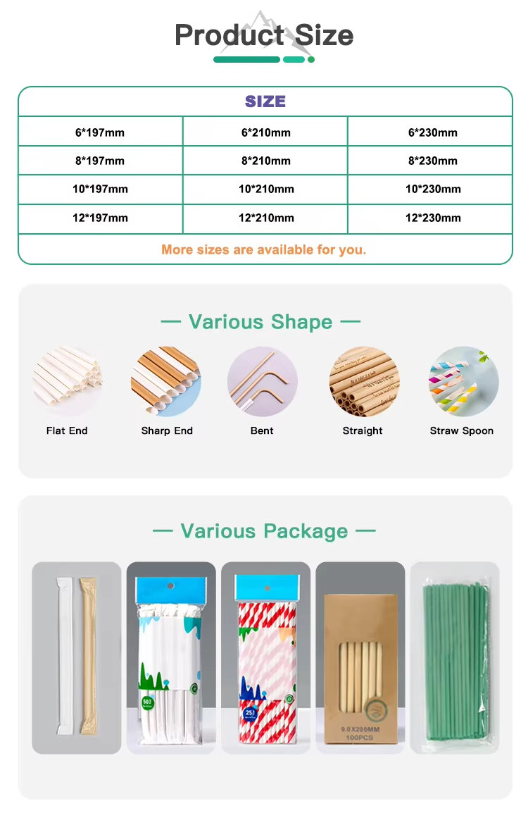 Rice Straws 8mm Flat End