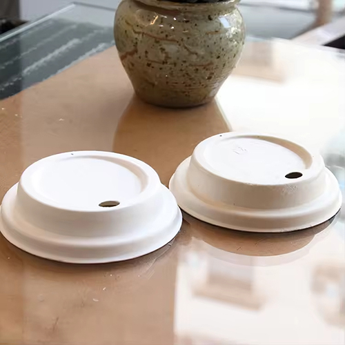 White Sugarcane Bagasse Cup Lid