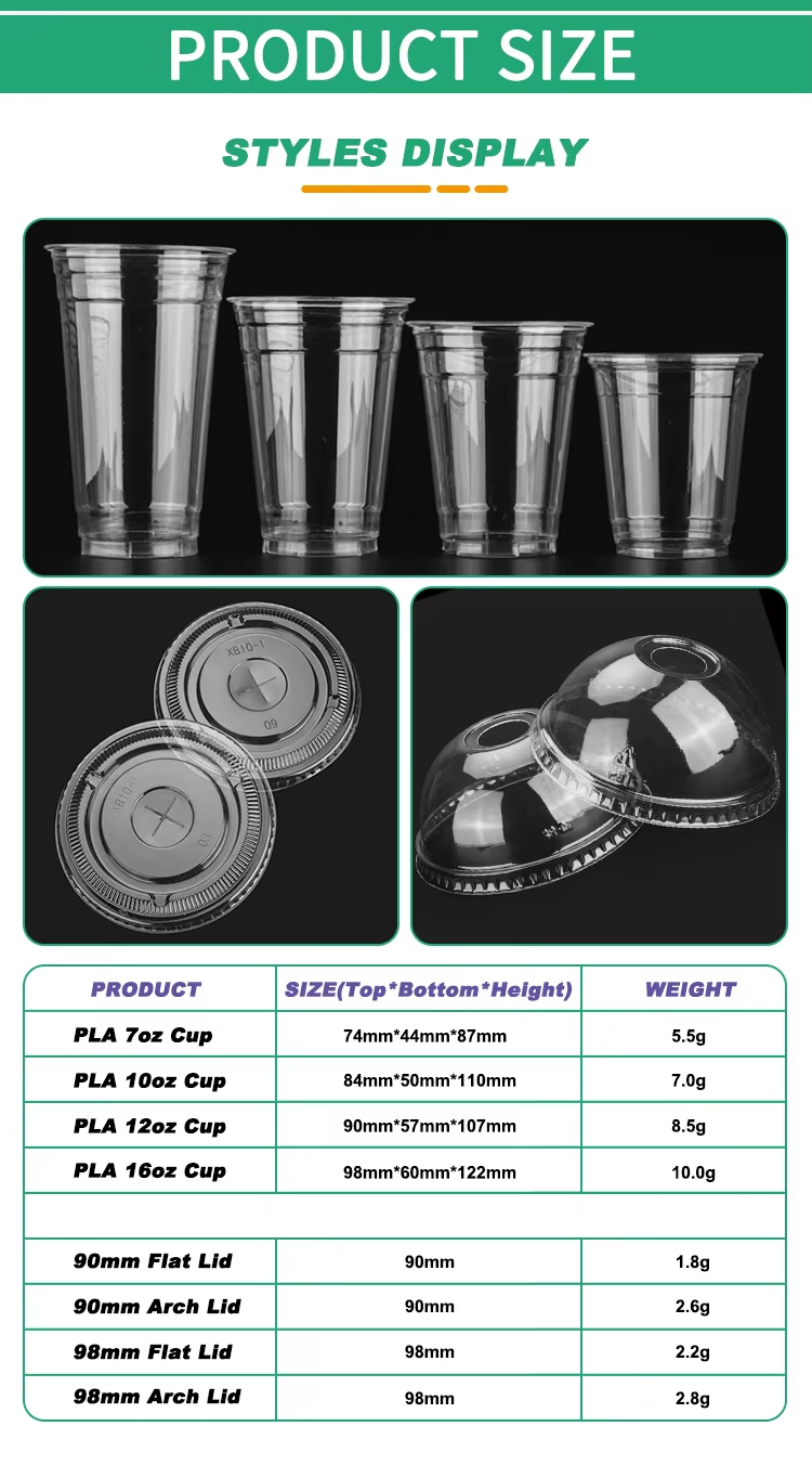 Wholesale PLA Cups with Transparent Lids