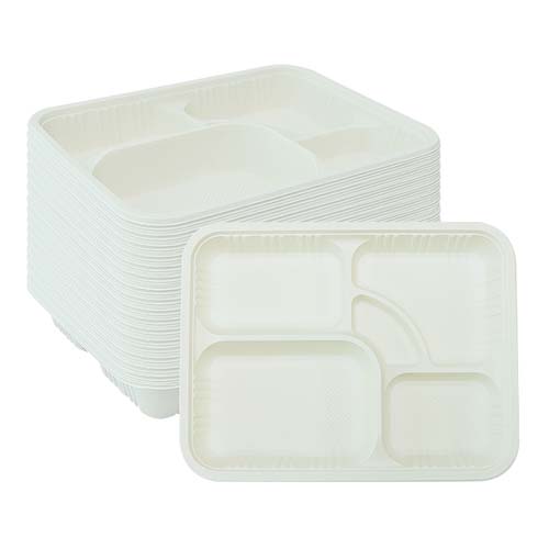 Cornstarch 5-Compartment School Lunch Tray