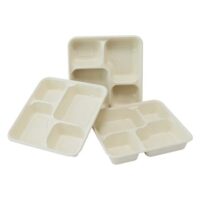 Sugarcane Bagasse 4-Compartment Tray