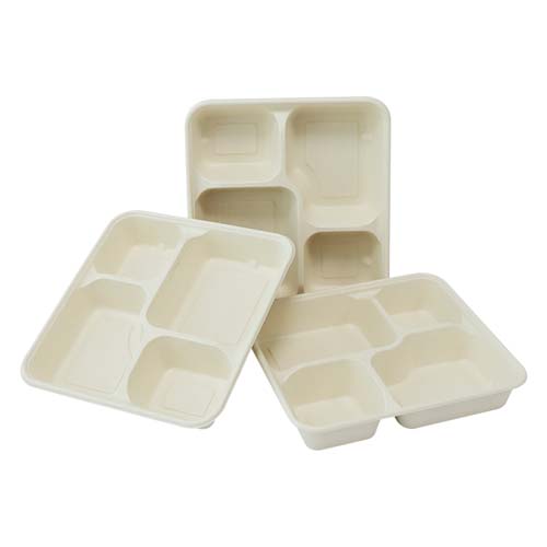 Sugarcane Bagasse 4-Compartment Tray