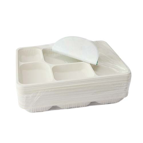 Cornstarch 5-Compartment Lunch Tray