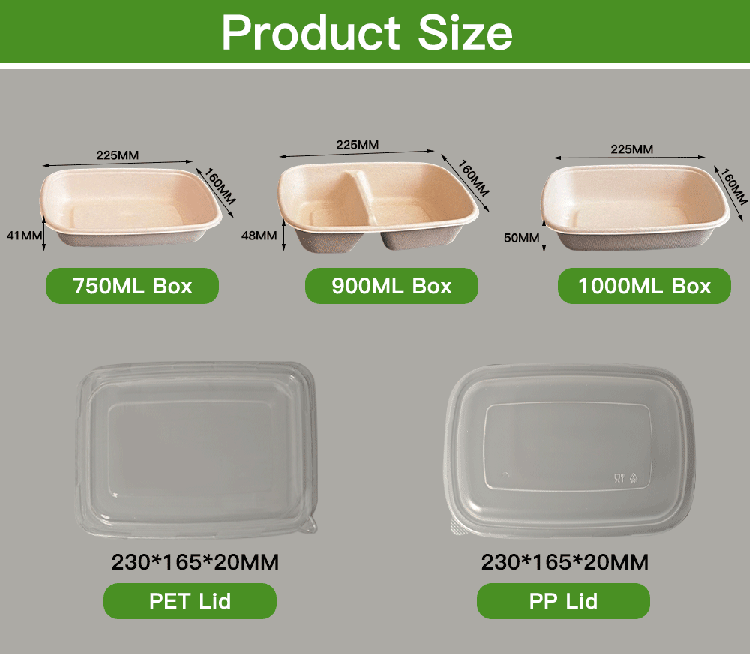 Sugarcane Bagasse 24oz Salad Bowl with Lid