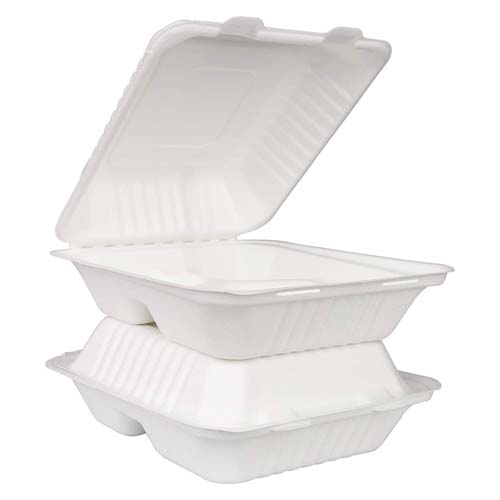Sugarcane Bagasse 750ml Square Food Box