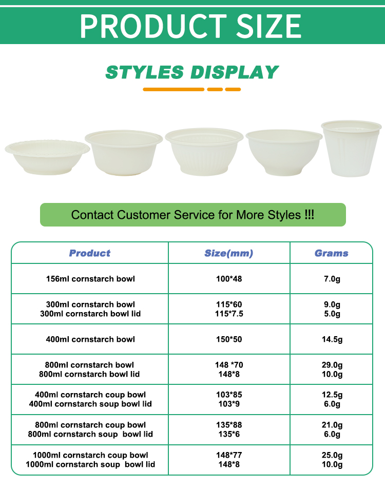 32oz Leak-Proof Cornstarch Noodle Bowls