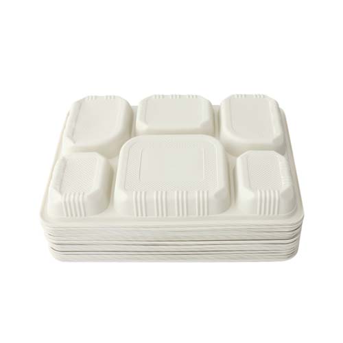 6-Compartment Cornstarch Meal Tray