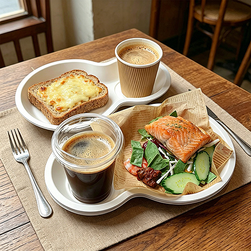 2 compartment Bagasse Cup Holder