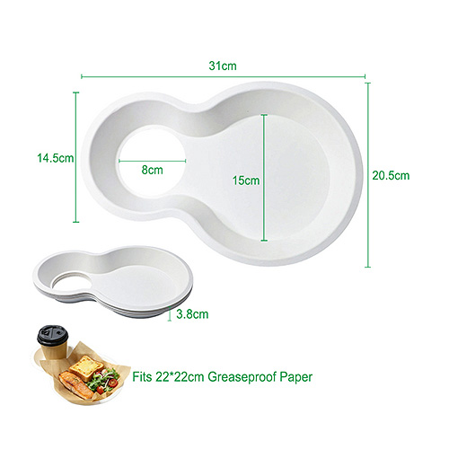 31cm Sugarcane Food Cup Tray