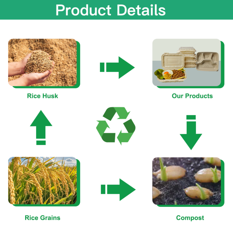 500ml Rice Husk Container with Lid