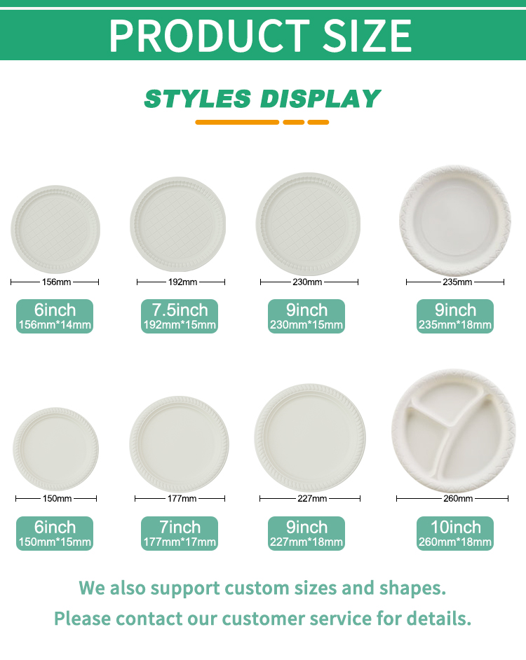 8inch Cornstarch Round Plate