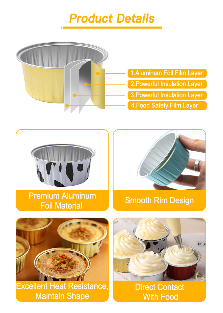 Round Dessert Aluminum Foil Baking Cup