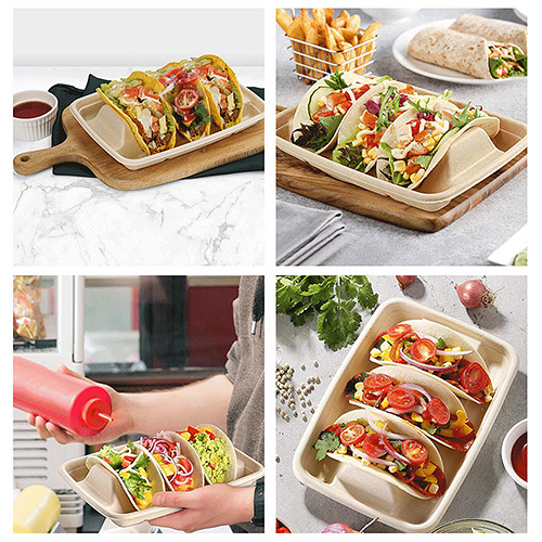 Sugarcane 4 Compartment Taco Box
