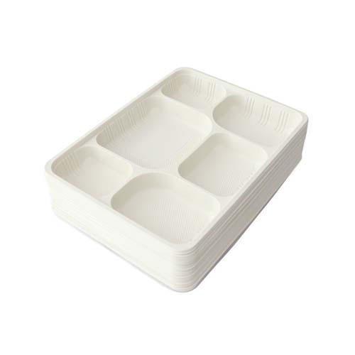 6 Compartment Cornstarch Lunch Tray
