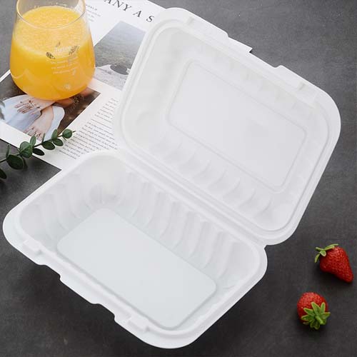 Corn Starch Clam Shell Fast Food Container