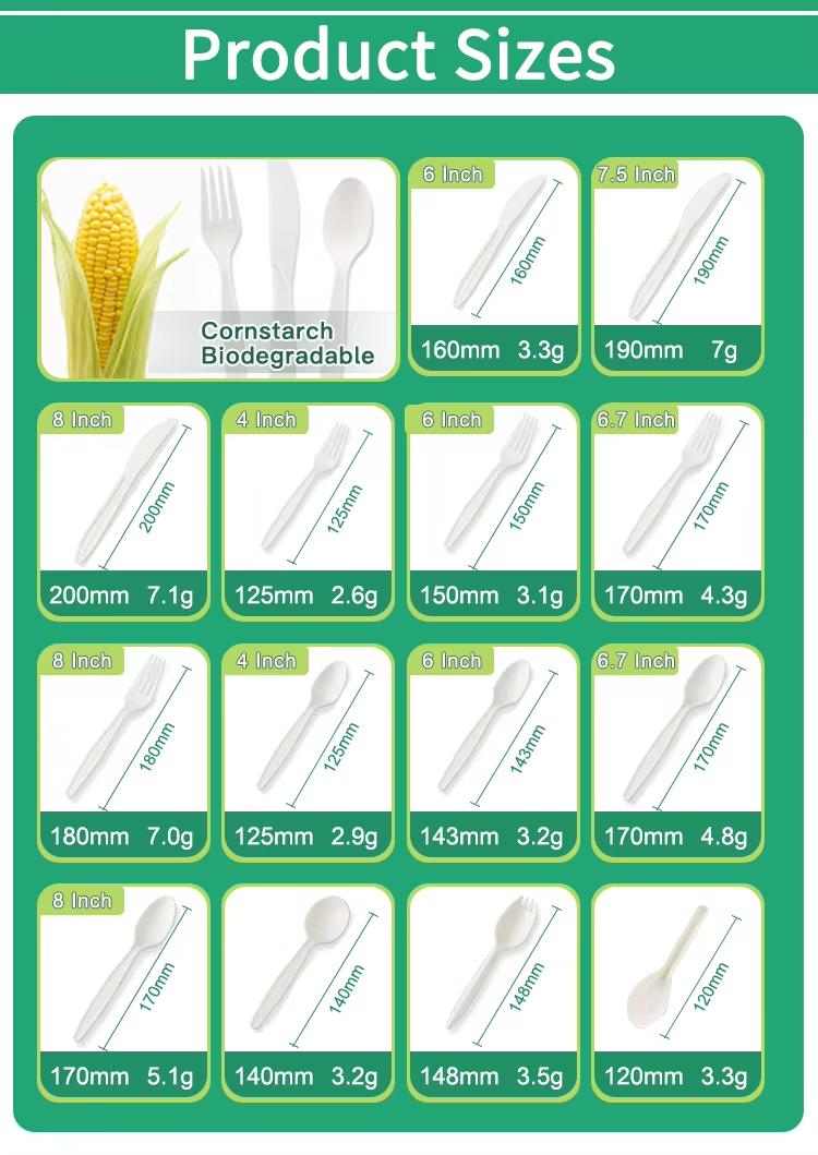 Cornstarch Cutlery Set Knife Fork Spoon