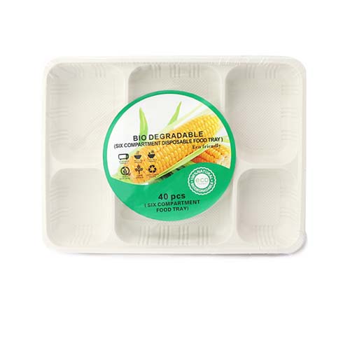 Cornstarch Tray 6 Compartment