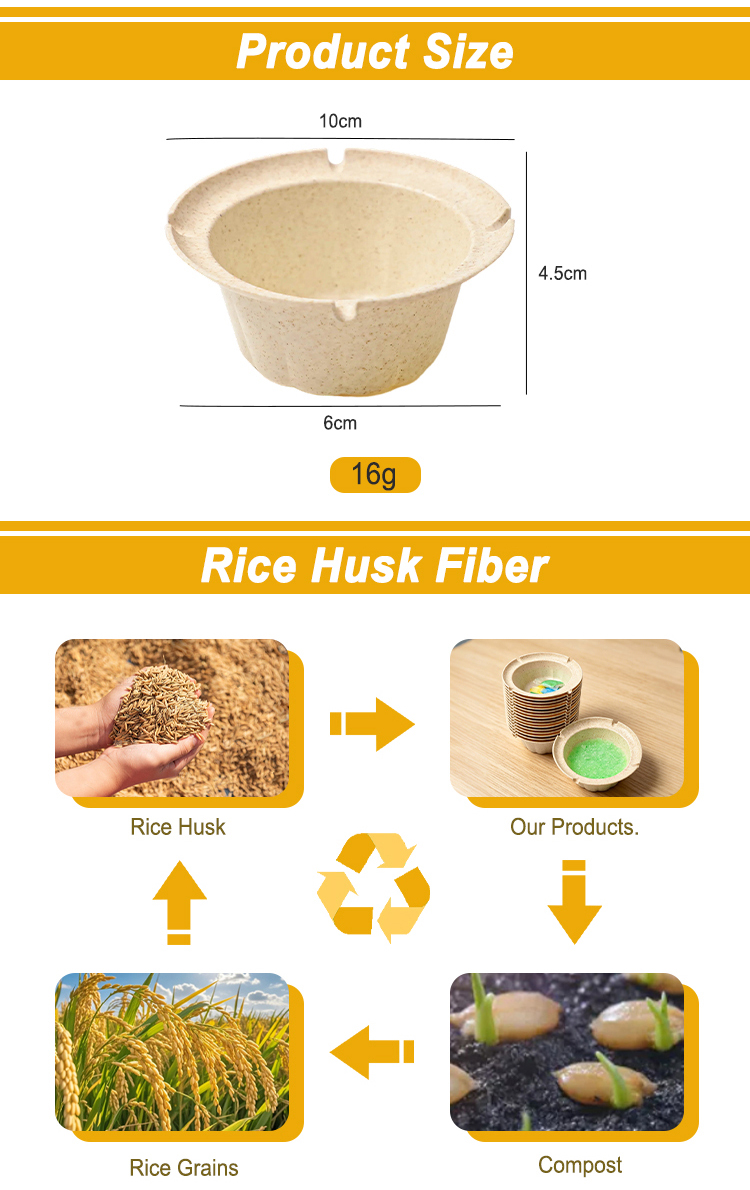 Portable Disposable Rice Husk Cigarette Ashtray