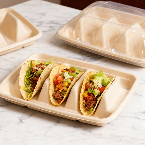 Sugarcane Bagasse Taco Tray Box