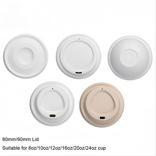 White Bagasse Cup with Lids