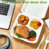15 oz Square Sugarcane Bagasse Clamshell Container