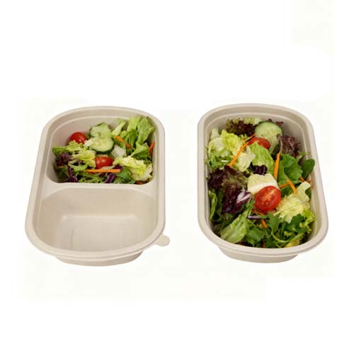 750ml Sugarcane 2 Compartment Food Container