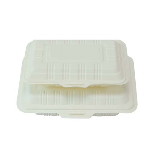 8x8 Inches Cornstarch Clamshell Food Container Box