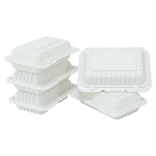 8x8 Inches Cornstarch Clamshell Food Container Box