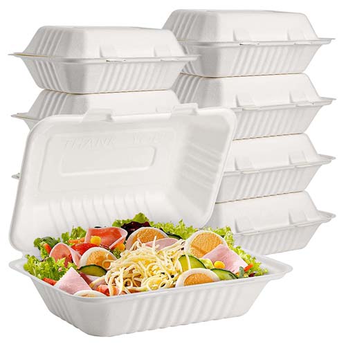 Bagasse Clamshell Container Packaging Supplies