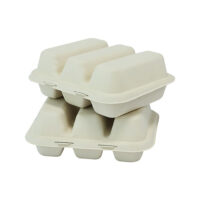 Bagasse Taco Clamshell Container
