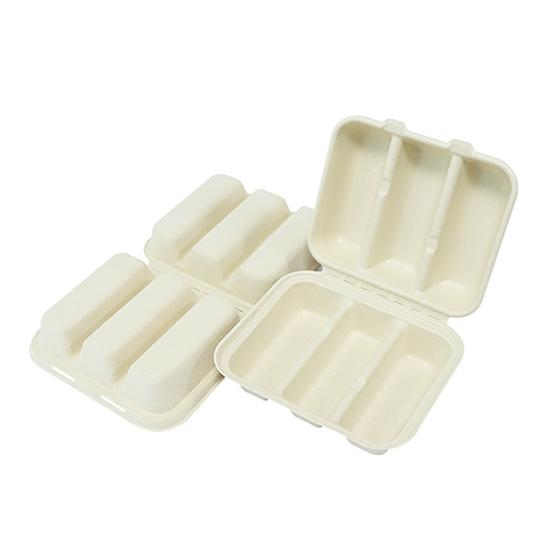 Bagasse Taco Clamshell Container