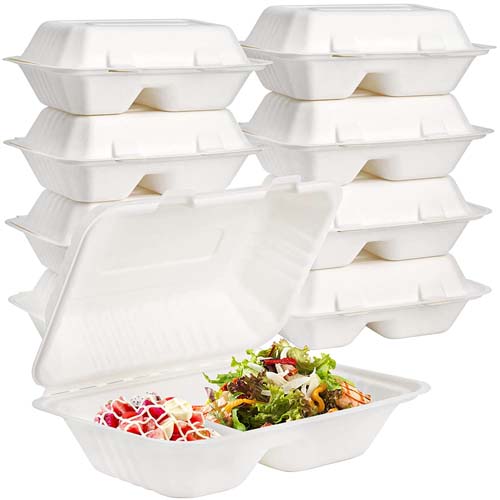 Sugarcane Bagasse 500ml Clamshell Food Box
