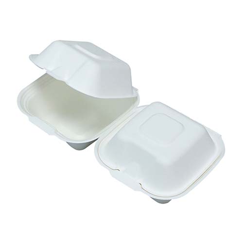 Sugarcane Bagasse Clamshell Burger Box