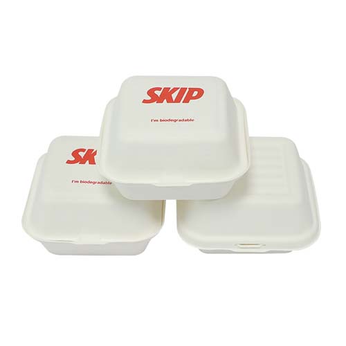 Sugarcane Bagasse Clamshell Burger Box