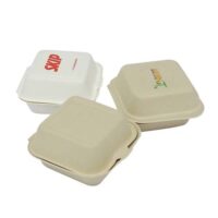 Sugarcane Bagasse Clamshell Burger Box