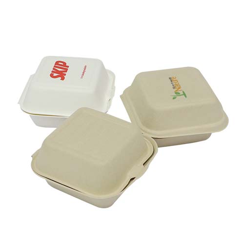 Sugarcane Bagasse Clamshell Burger Box