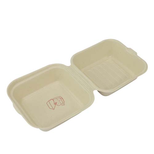 Sugarcane Burger Box Microwavable Lunch Box