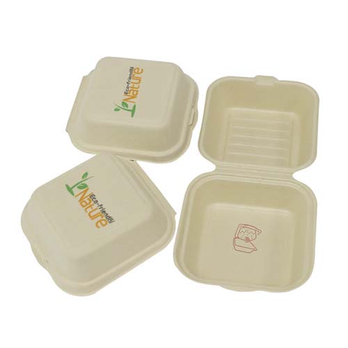Sugarcane Burger Box Microwavable Lunch Box