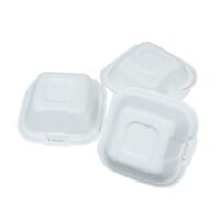 Sugarcane Clamshell Burger Boxes