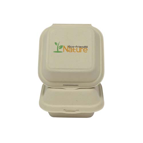 Sugarcane Clamshell Burger Boxes