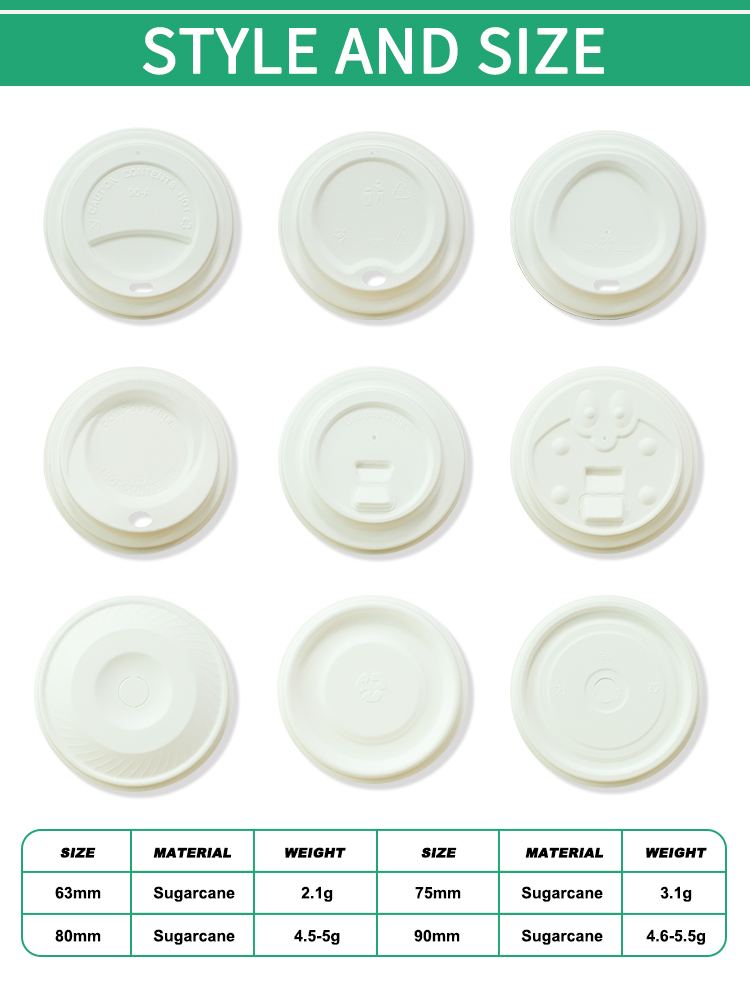 Waterproof Disposable Bagasse Lid