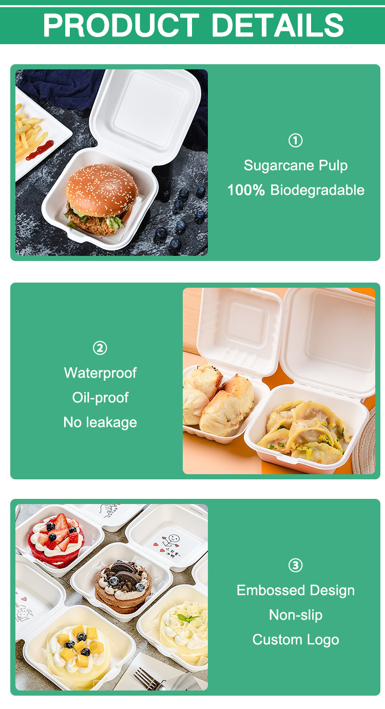 Compostable Burger Clamshell Box