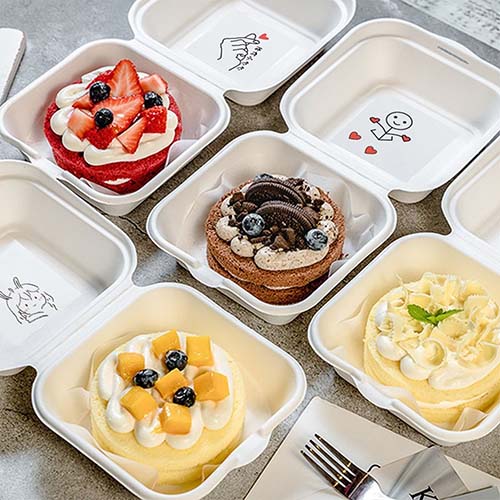 Compostable Sugarcane Cake Packaging Box