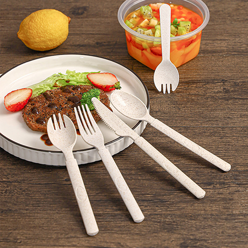 Wheat Straw Wrapped Cutlery Set
