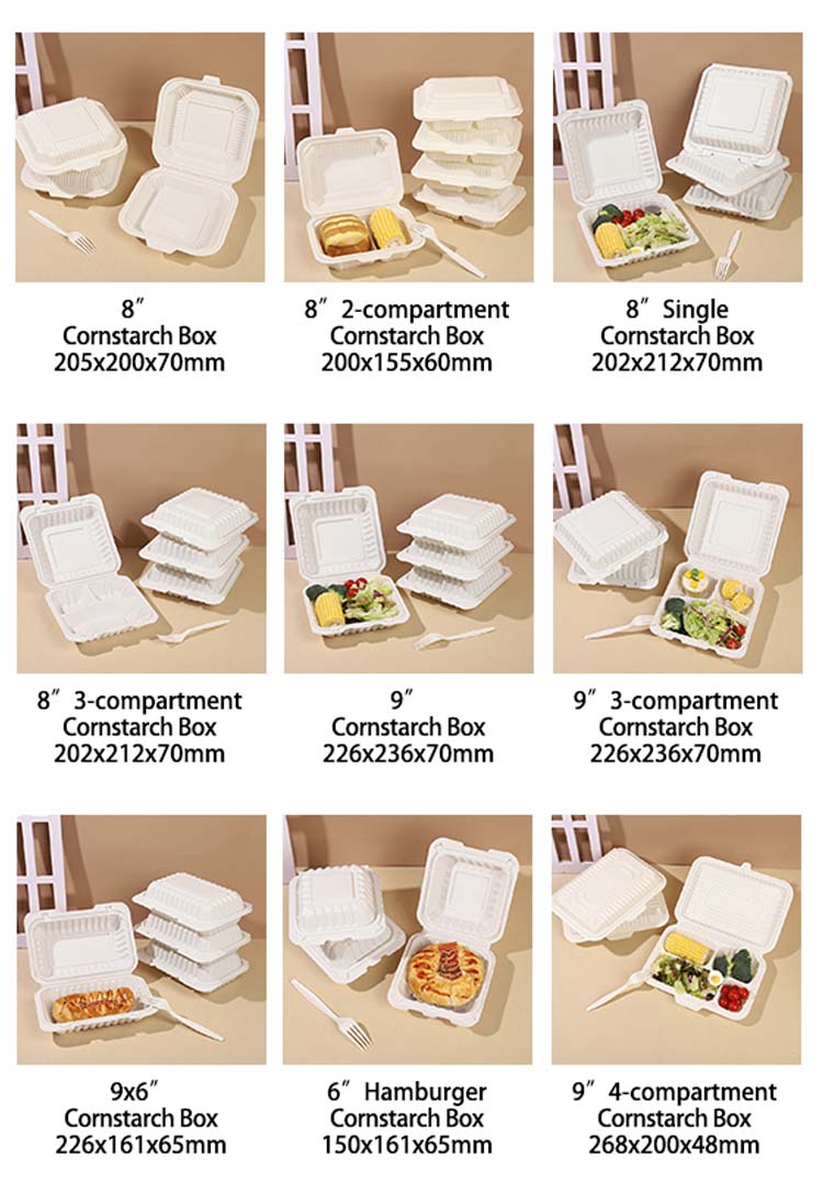 Cornstarch Clamshell Box